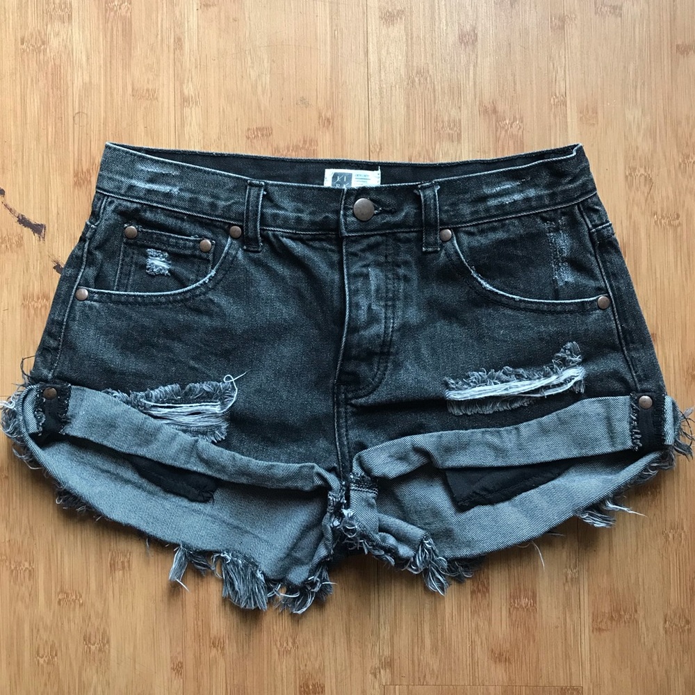 Black Jean shorts